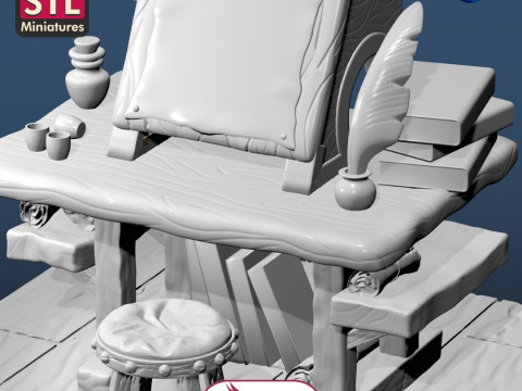 Medioevali Office desk old world figure 3D Print Model
