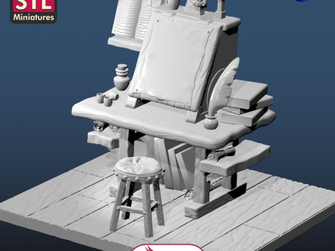 Medioevali Office desk old world figure 3D Print Model