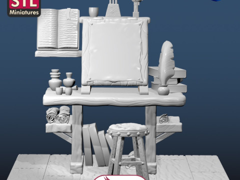 Medioevali Office desk old world figure 3D Print Model