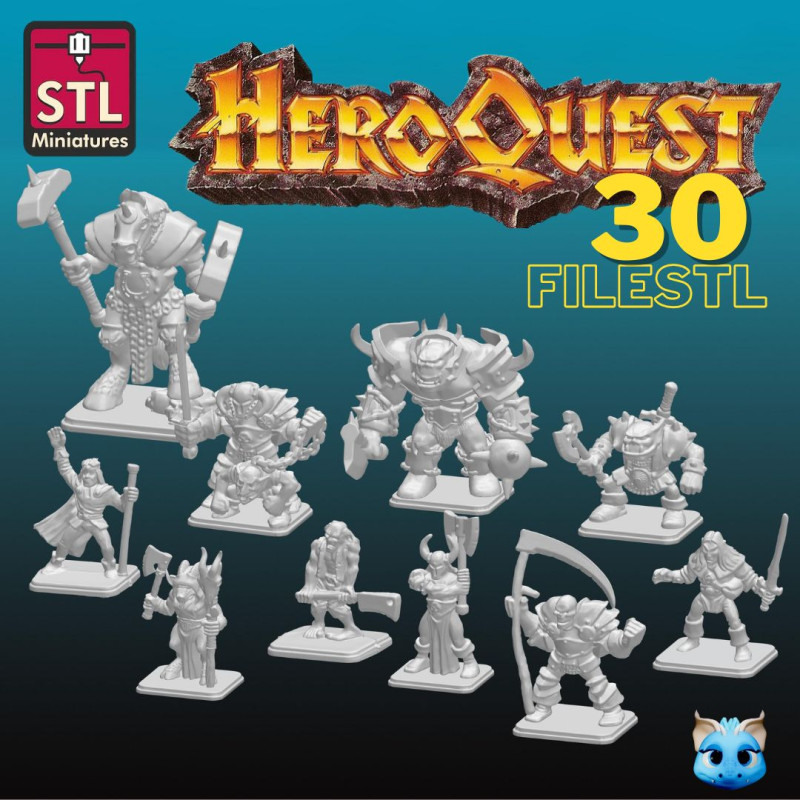 HeroQuest-Inspired RPG Character Collection - Handcrafted Digital Download STL Files - Collezione di 3D Print Model .c4d .max .obj .3ds .fbx .stl .blend 
