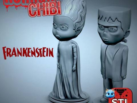 Horror pack 9 file stl chibi print3d jason-silent hill nurse-ghostface-voodoo dolls-Frankenstein-Mic 3D Print Model