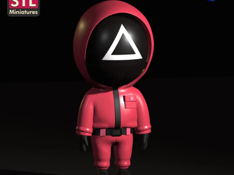 Handcrafted Inspired by Squid Game Soldiers - Set of 3 Figures with Round Bases - STL File 3D Print Model