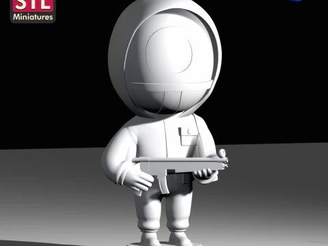 Handcrafted Inspired by Squid Game Soldiers - Set of 3 Figures with Round Bases - STL File 3D Print Model