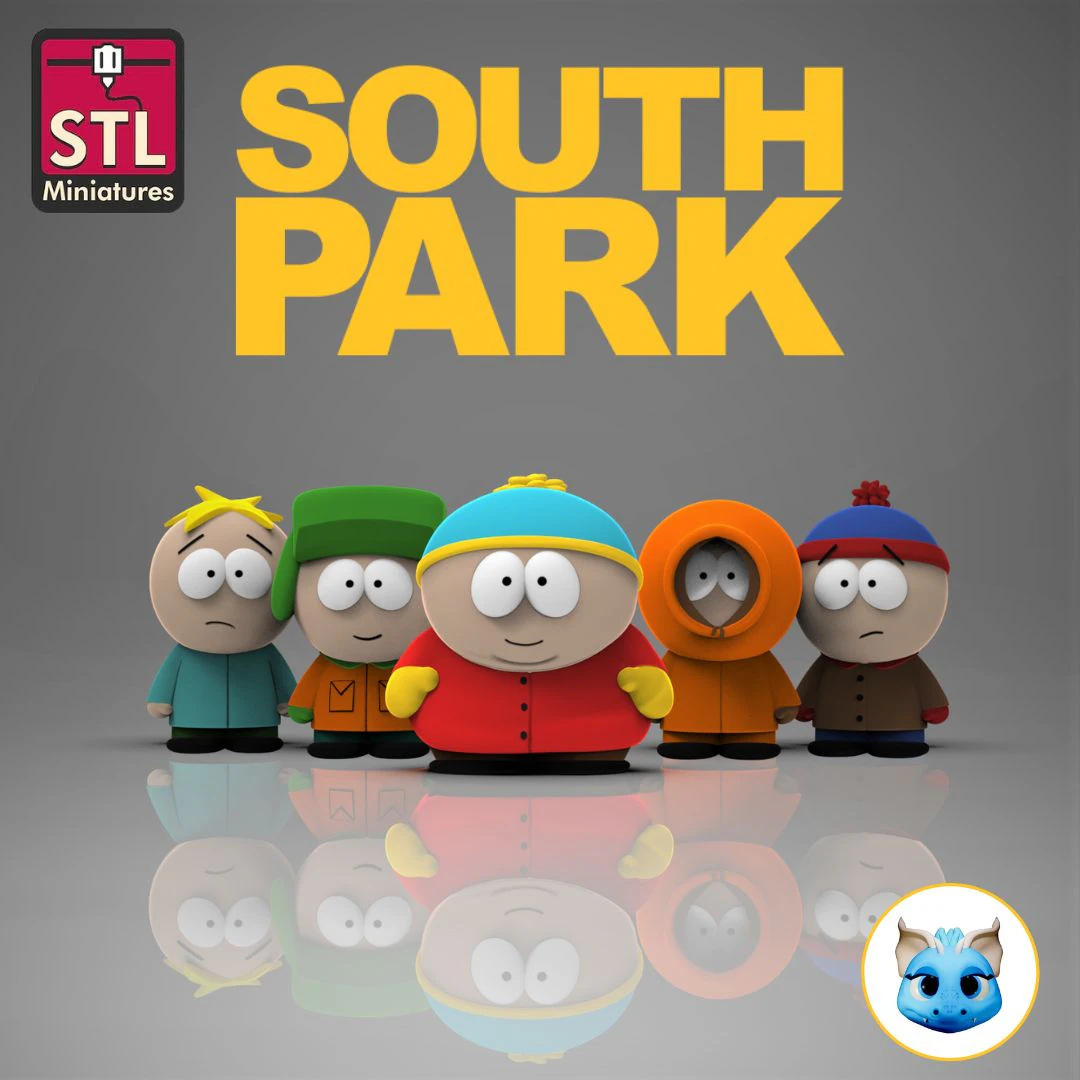 Chibi cartoon serie tv Printable 3D STL Files Bring Home Stan Kyle Kenny and Eric Cartman 3D Print Model .c4d .max .obj .3ds .fbx .stl .blend 