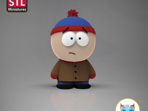 Chibi cartoon serie tv Printable 3D STL Files Bring Home Stan Kyle Kenny and Eric Cartman Modelo de Impressão 3D