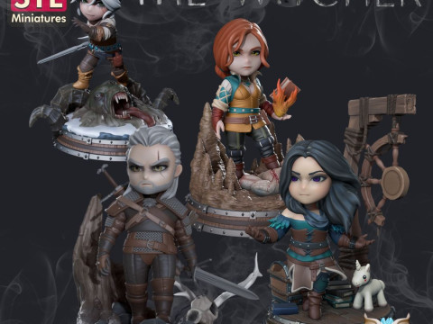 Unleash Your Inner Hero with The Witcher Chibi STL Files Calling all fans of The Witcher 3D Принт Модель