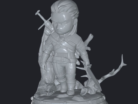 Unleash Your Inner Hero with The Witcher Chibi STL Files Calling all fans of The Witcher 3D Print Model