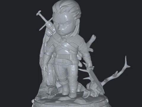 Unleash Your Inner Hero with The Witcher Chibi STL Files Calling all fans of The Witcher 3D Print Model