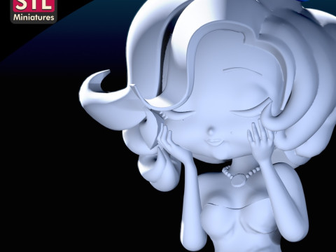 Inspired by Marilyn Monroe - Chibi Style - Hollywood Star Base - STL File 3D Print Model