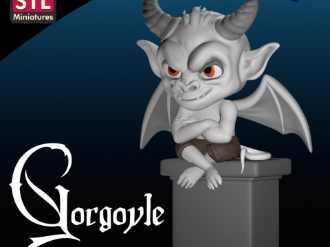 Gargoyle Chibi 3D Printable Model 3D Print Model