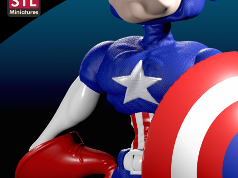 Printable Heroic Cartoon Character - super hero Model Cetak 3D