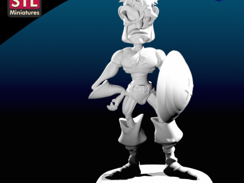 Printable Heroic Cartoon Character - super hero Model Cetak 3D
