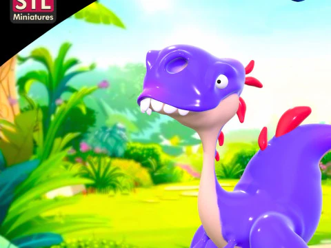 Dinosaur Cartoon 3D Printable STL File 3D Print Model