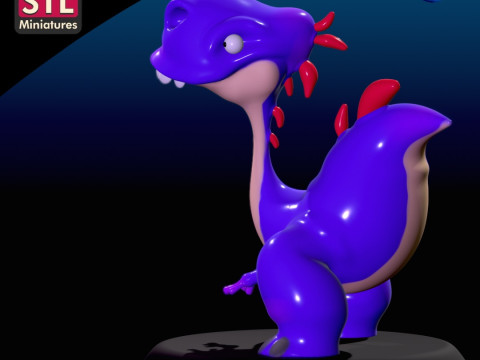 Dinosaur Cartoon 3D Printable STL File 3D प्रिंट मॉडल