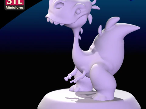 Dinosaur Cartoon 3D Printable STL File 3D Print Model