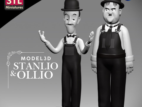 Stanlio and Ollio 3D Printable Model STL File Modelo de Impressão 3D