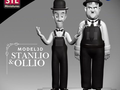 Stanlio and Ollio 3D Printable Model STL File 3D-Druckmodell