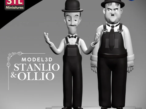 Stanlio and Ollio 3D Printable Model STL File 3D Print Model