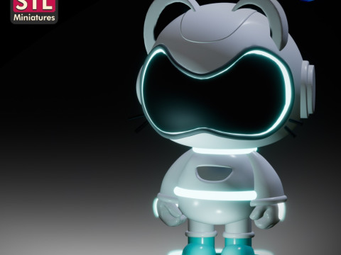 Cyber Cat Explorer 3D Printable STL Model for Pet Cat Toy Modelo de Impressão 3D