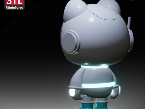 Cyber Cat Explorer 3D Printable STL Model for Pet Cat Toy Modello di stampa 3D