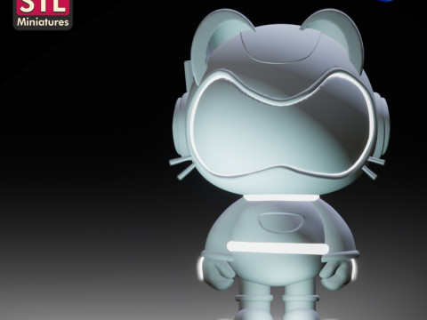Cyber Cat Explorer 3D Printable STL Model for Pet Cat Toy Modello di stampa 3D