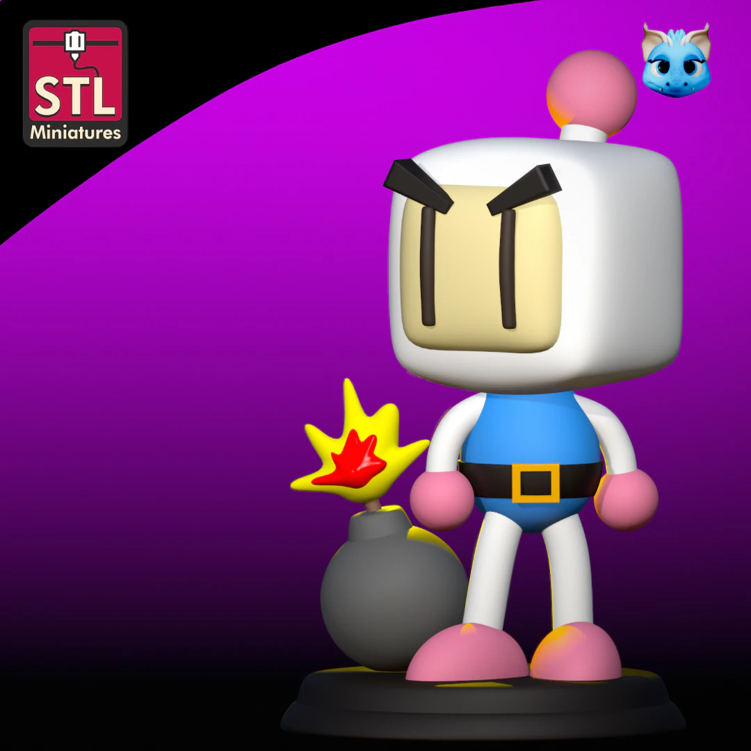 3D Printable STL Model Bomberman 3D Print Model .c4d .max .obj .3ds .fbx .stl .blend 