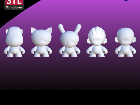 STL Files for 3D Printing - Munny Dunny Trikky Bub and Foomi 3D Print Model