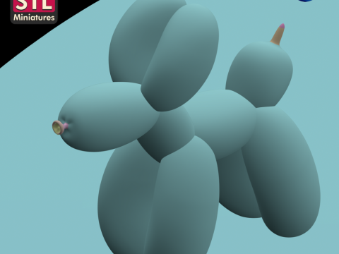 STL File for 3D Printing - Inspired by Balloon Dog 3Dプリントモデル