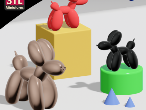 STL File for 3D Printing - Inspired by Balloon Dog 3Dプリントモデル