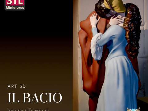 STL Files for 3D Printing - Inspired by The Kiss by Francesco Hayez 3D Print Model
