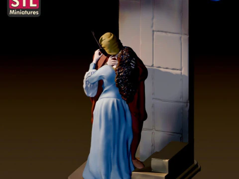 STL Files for 3D Printing - Inspired by The Kiss by Francesco Hayez 3D Print Model