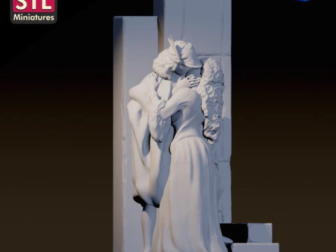 STL Files for 3D Printing - Inspired by The Kiss by Francesco Hayez 3D Print Model