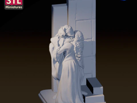 STL Files for 3D Printing - Inspired by The Kiss by Francesco Hayez 3D Print Model