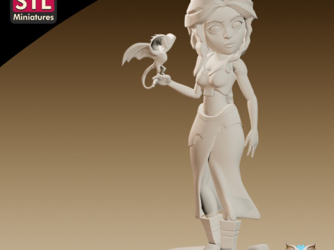 Anime-Style Daenerys Targaryen STL Model Dragon Queen in 3D 3D 打印模型