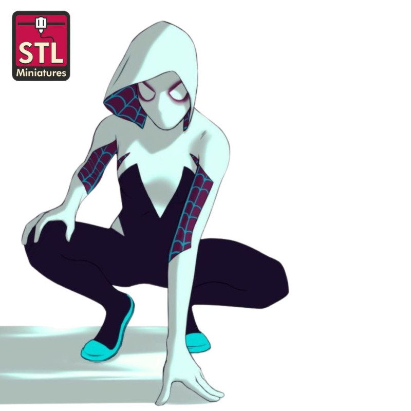 STL File for 3D Printing - Spider Woman - Anime Comic Style 3D 打印模型 .c4d .max .obj .3ds .fbx .stl .blend