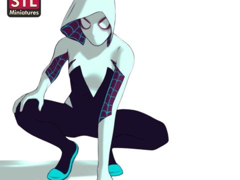 STL File for 3D Printing - Spider Woman - Anime Comic Style 3D Print Model