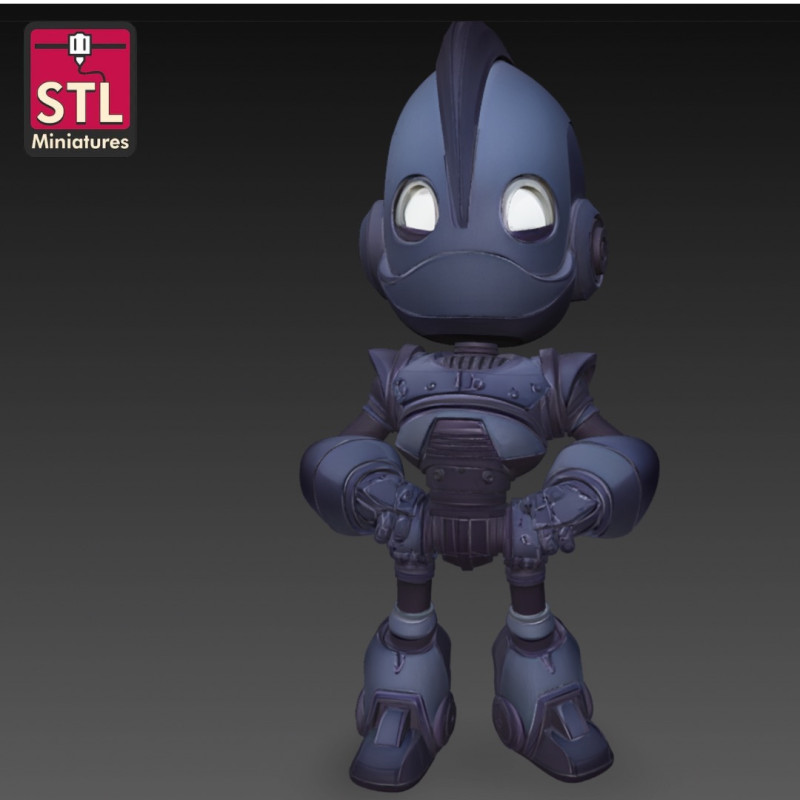 The Iron Giant - STL File for 3D Printing - Giant Robot in Chibi Style 3D 打印模型 .c4d .max .obj .3ds .fbx .stl .blend
