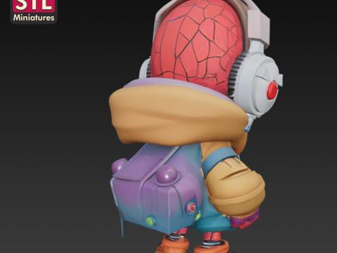 Spiderman Chibi - STL File for 3D Printing - School Version with Backpack and Headphones 3D Print Model