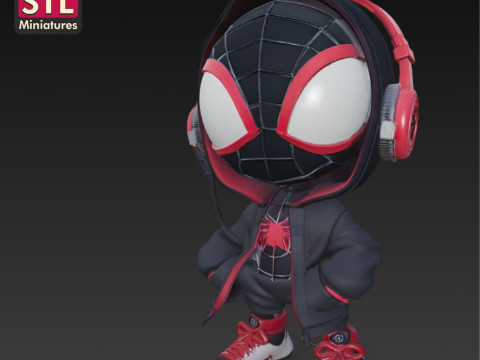 Spider-Man Hoodie - 3D Printing STL File - Chibi Version with Hood and Backpack 3D Print Model