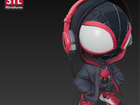 Spider-Man Hoodie - 3D Printing STL File - Chibi Version with Hood and Backpack 3Dプリントモデル