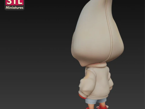 Spider-Man Hoodie - 3D Printing STL File - Chibi Version with Hood and Backpack 3D Print Model