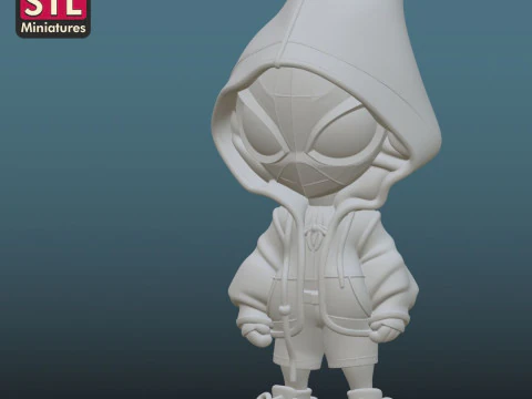 Spider-Man Hoodie - 3D Printing STL File - Chibi Version with Hood and Backpack 3D Print Model