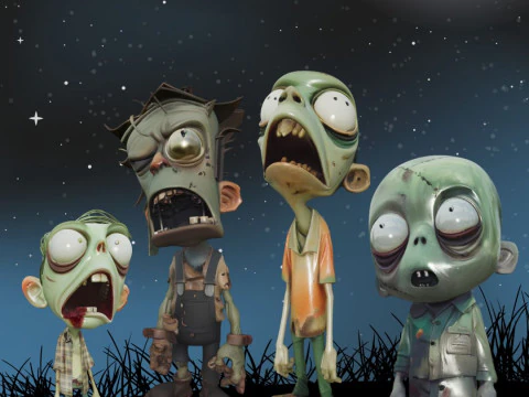Zombie Mega Pack 8pz - Exclusive 3D Printing STL Collection - Manga-Style Zombies with Integrated Ba 3D Print Model