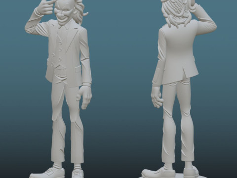 Joker - Printing STL File - Inspired Version with Integrated Base 3D 프린트 모델