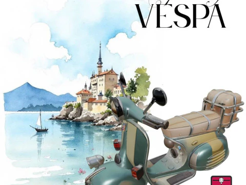 Vintage Vespa - 3D Printing STL File - 1950s Style Scooter with Rear Rack 3D Print Model