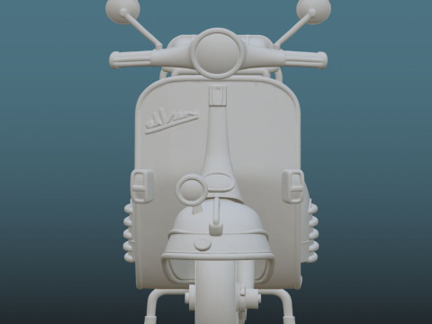 Vintage Vespa - 3D Printing STL File - 1950s Style Scooter with Rear Rack Modelo de impresión 3D