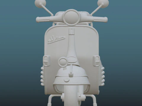 Vintage Vespa - 3D Printing STL File - 1950s Style Scooter with Rear Rack 3D Print Model