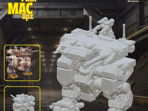 Mega Pack Mac 8pz Vol1 - 3D Printing STL Collection - Anime-Style War Robots with Detailed Cockpits 3D Print Model