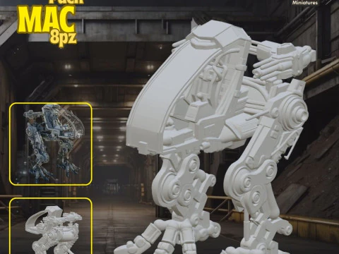 Mega Pack Mac 8pz Vol1 - 3D Printing STL Collection - Anime-Style War Robots with Detailed Cockpits 3D Print Model