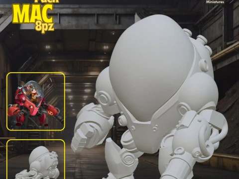 Mega Pack Mac 8pz Vol1 - 3D Printing STL Collection - Anime-Style War Robots with Detailed Cockpits 3D Print Model